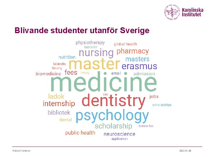 Blivande studenter utanför Sverige Rickard Carlsson 2022 -01 -09 