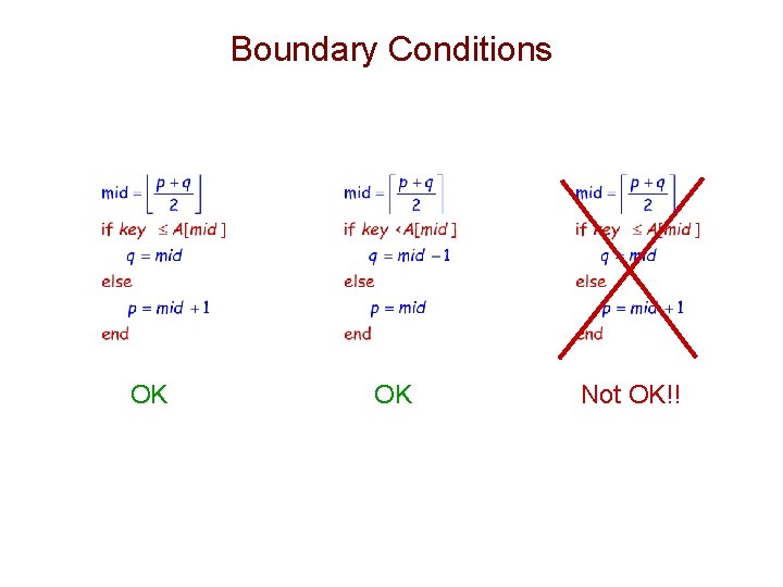 Boundary Conditions OK OK Not OK!! 