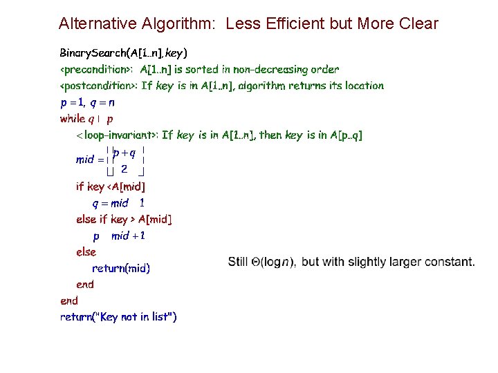 Alternative Algorithm: Less Efficient but More Clear 
