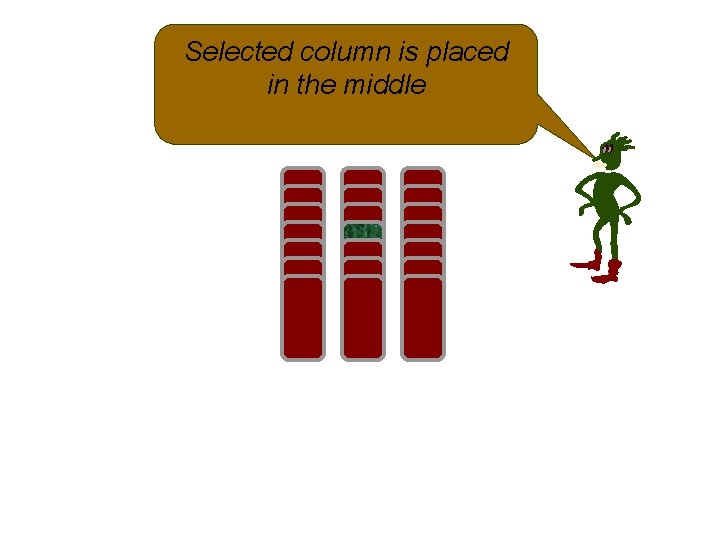 Selected column is placed in the middle 