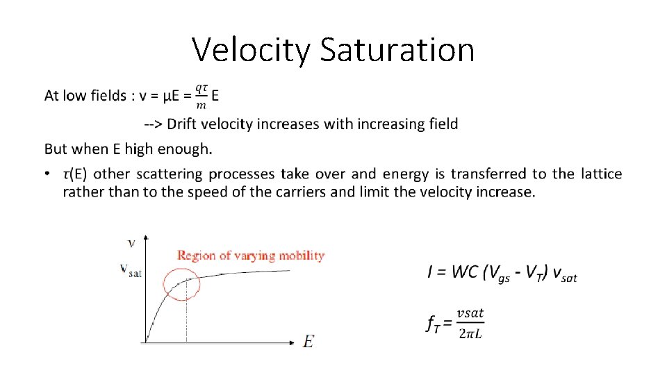 Velocity Saturation 