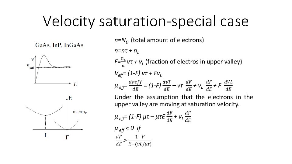 Velocity saturation-special case 