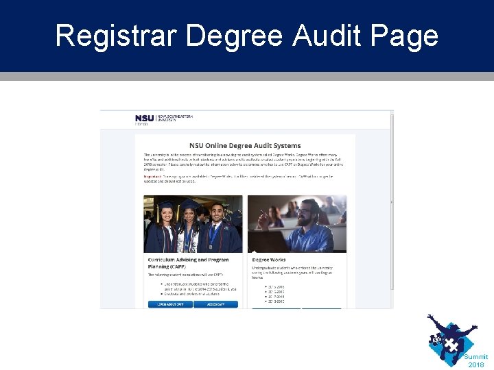 Registrar Degree Audit Page Summit 2018 