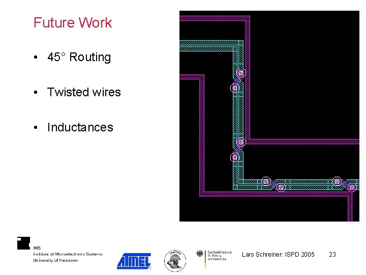 Future Work • 45° Routing • Twisted wires • Inductances Lars Schreiner: ISPD 2005