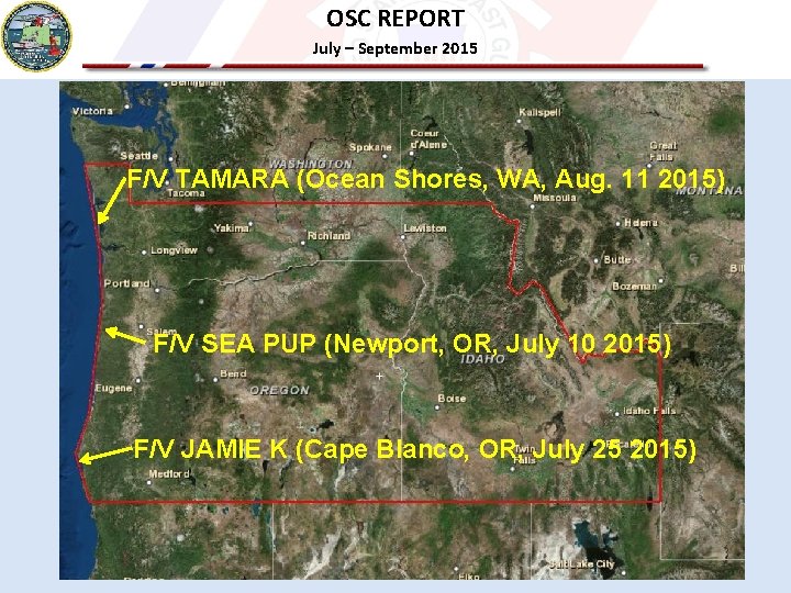 OSC REPORT July – September 2015 F/V TAMARA (Ocean Shores, WA, Aug. 11 2015)