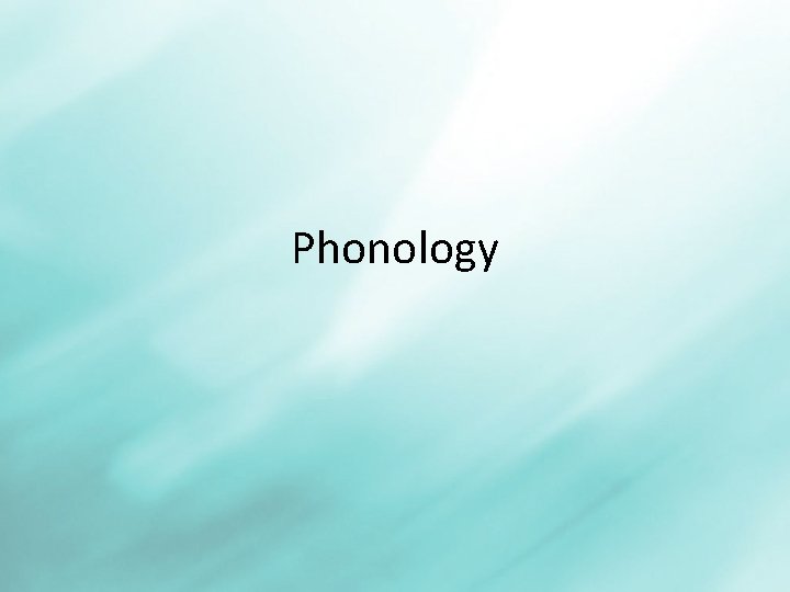 Phonology 