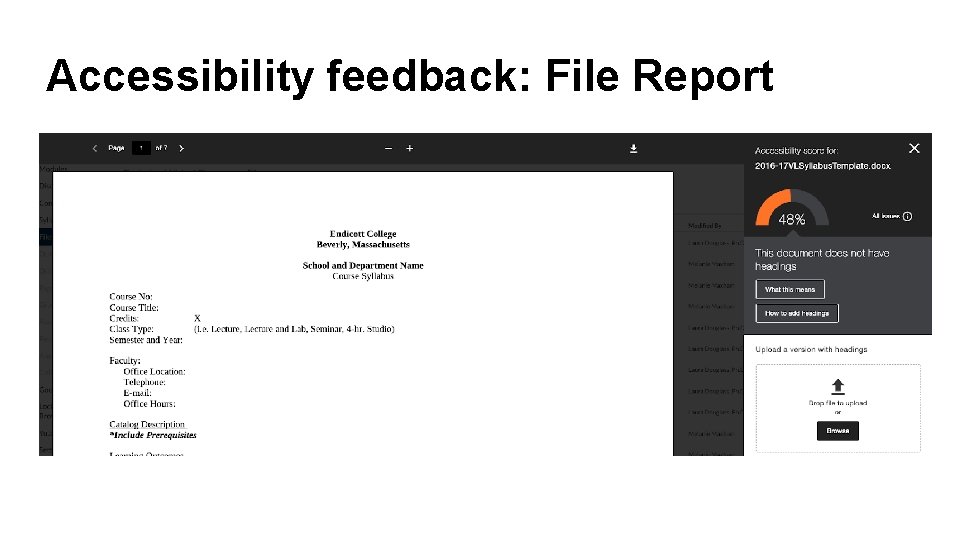 Accessibility feedback: File Report 