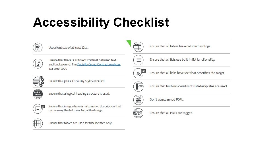 Accessibility Checklist 