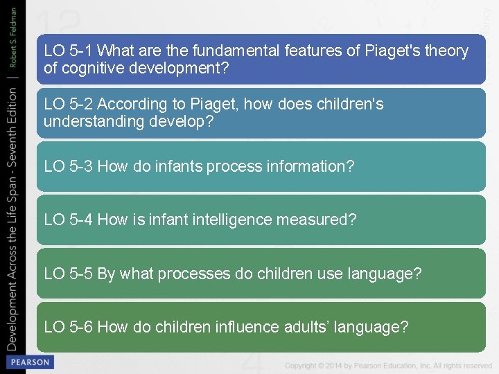 Learning Objectives LO 5 -1 What are the fundamental features of Piaget's theory of