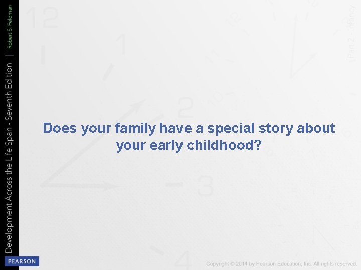 Does your family have a special story about your early childhood? 