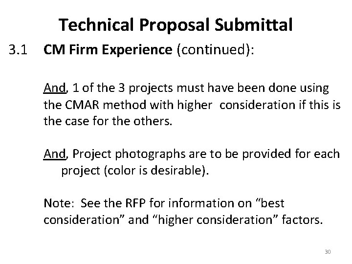 Technical Proposal Submittal 3. 1 CM Firm Experience (continued): And, 1 of the 3