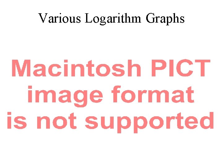 Various Logarithm Graphs 