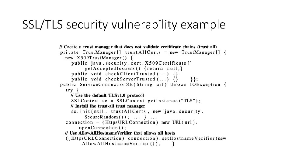 SSL/TLS security vulnerability example 