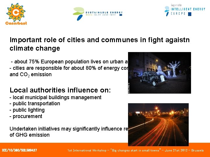 Important role of cities and communes in fight agaistn climate change - about 75%