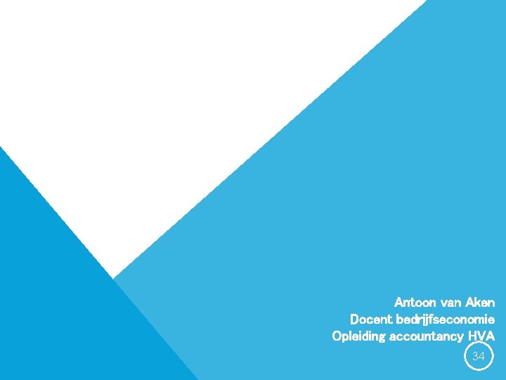 Antoon van Aken Docent bedrijfseconomie Opleiding accountancy HVA 34 