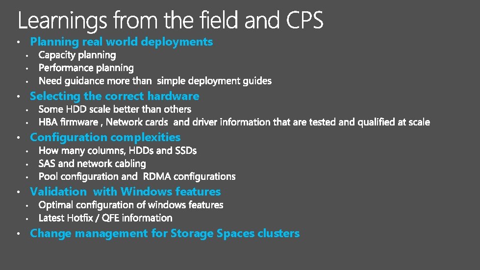  • Planning real world deployments • • Selecting the correct hardware • •