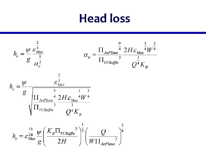 Head loss 