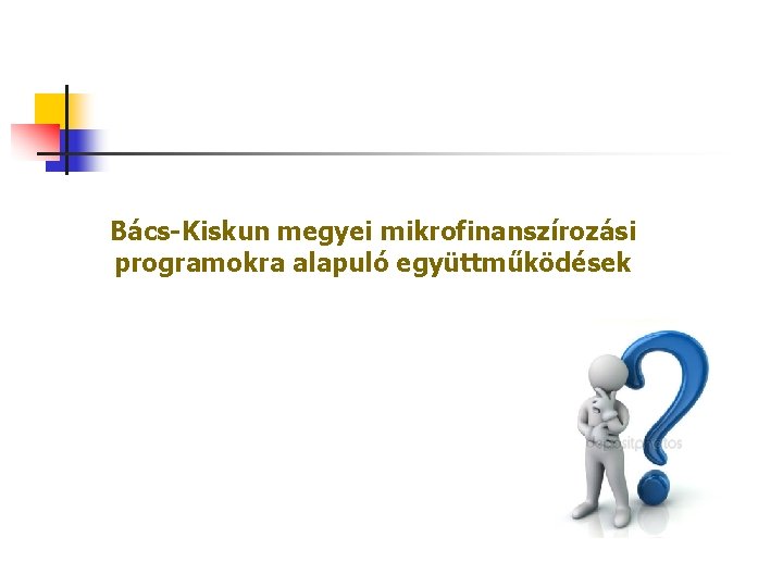 Bács-Kiskun megyei mikrofinanszírozási programokra alapuló együttműködések 