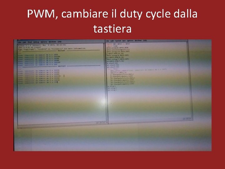 PWM, cambiare il duty cycle dalla tastiera 