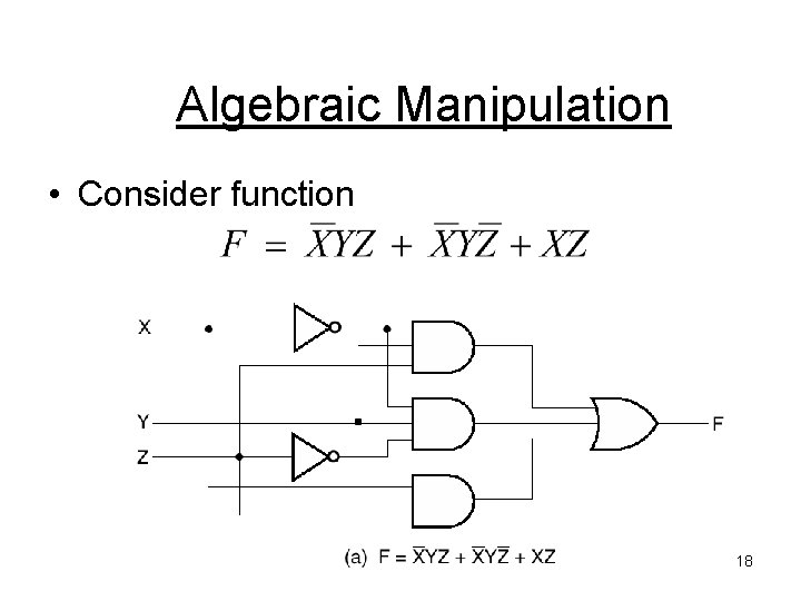 Algebraic Manipulation • Consider function 18 