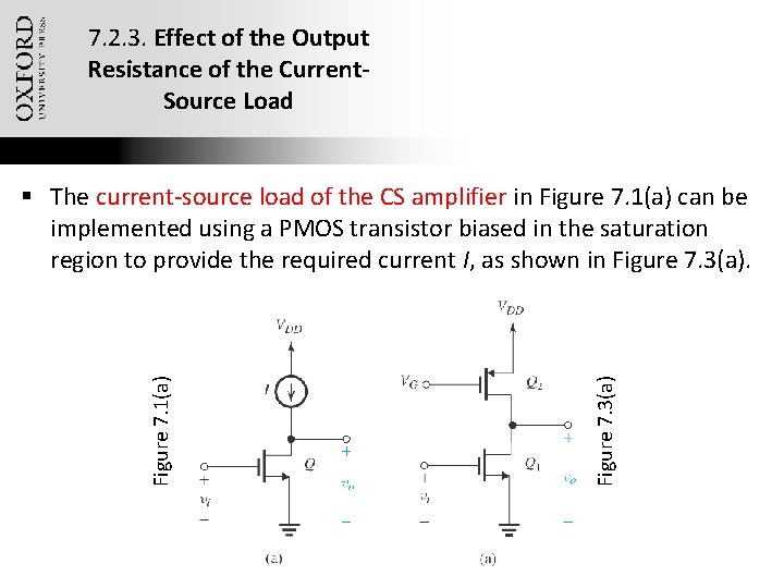 7. 2. 3. Effect of the Output Resistance of the Current. Source Load Oxford