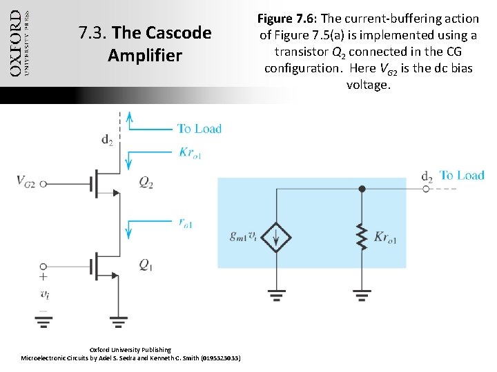 7. 3. The Cascode Amplifier Oxford University Publishing Microelectronic Circuits by Adel S. Sedra