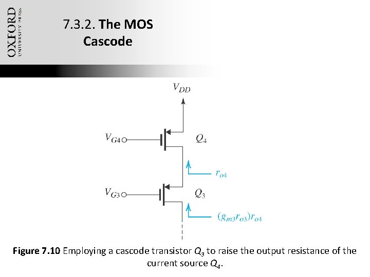 7. 3. 2. The MOS Cascode Figure 7. 10 Employing a cascode transistor Q