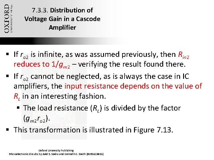 7. 3. 3. Distribution of Voltage Gain in a Cascode Amplifier § If ro
