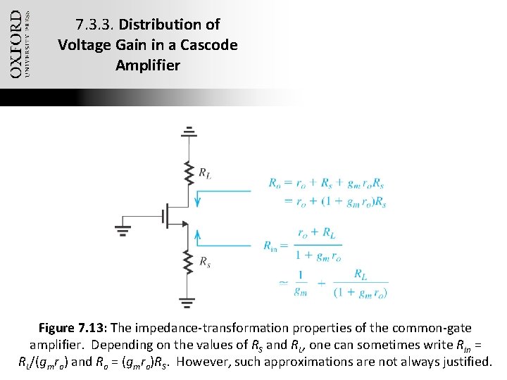 7. 3. 3. Distribution of Voltage Gain in a Cascode Amplifier Figure 7. 13: