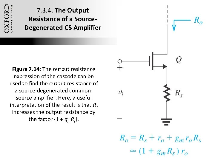 7. 3. 4. The Output Resistance of a Source. Degenerated CS Amplifier Figure 7.