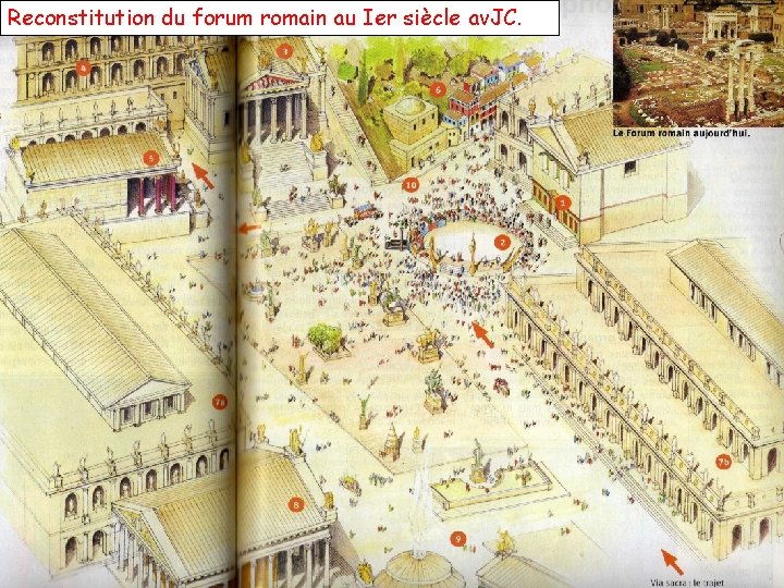 Reconstitution du forum romain au Ier siècle av. JC. 