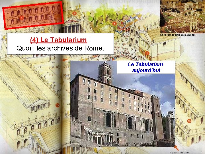 (4) Le Tabularium : Quoi : les archives de Rome. Le Tabularium aujourd’hui 