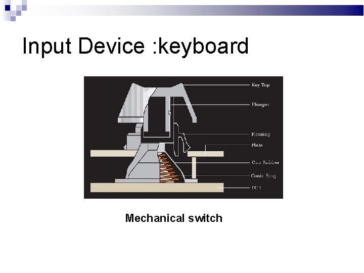 Input Device : keyboard Mechanical switch 