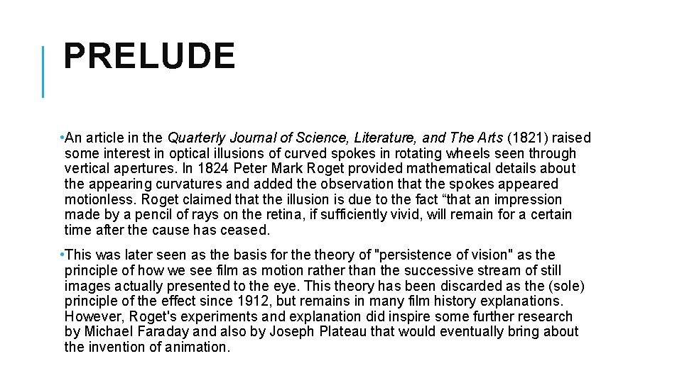 PRELUDE • An article in the Quarterly Journal of Science, Literature, and The Arts