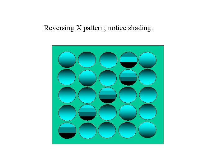 Reversing X pattern; notice shading. 