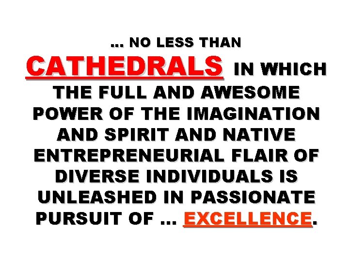 … NO LESS THAN CATHEDRALS IN WHICH THE FULL AND AWESOME POWER OF THE