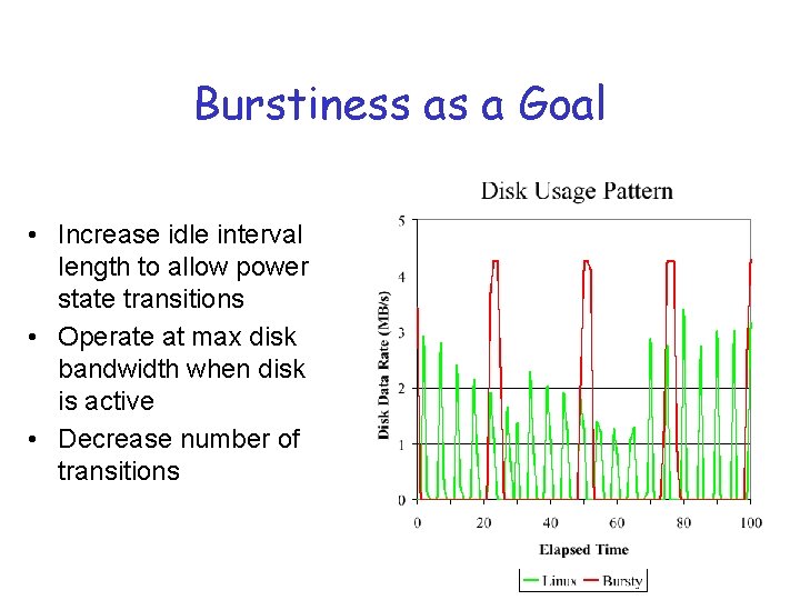 Burstiness as a Goal • Increase idle interval length to allow power state transitions