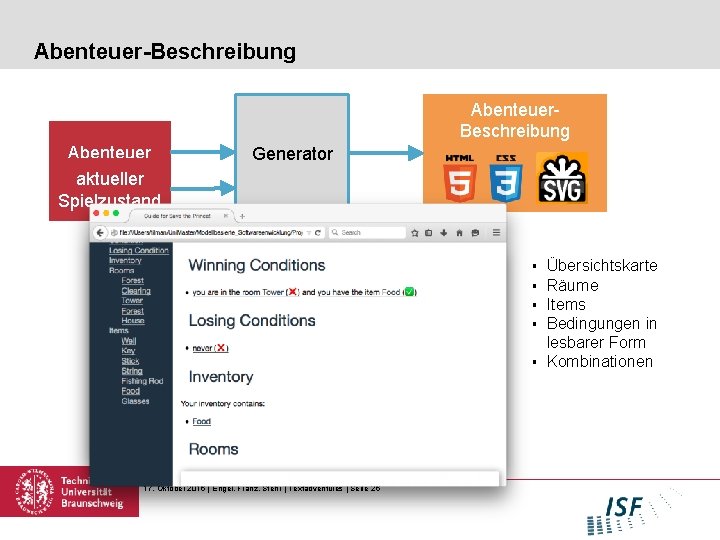 Abenteuer-Beschreibung Abenteuer aktueller Spielzustand Generator § § § § 17. Oktober 2016 | Engel,