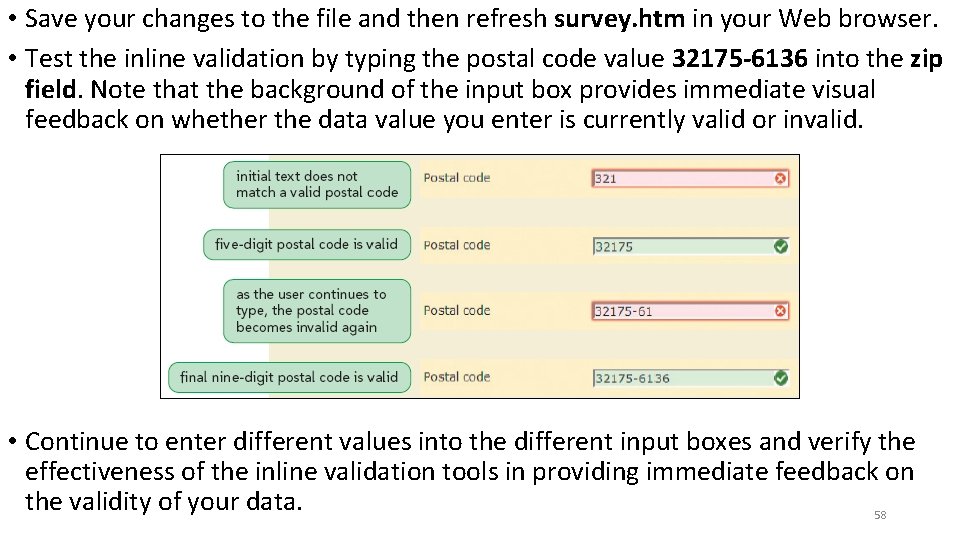 • Save your changes to the file and then refresh survey. htm in