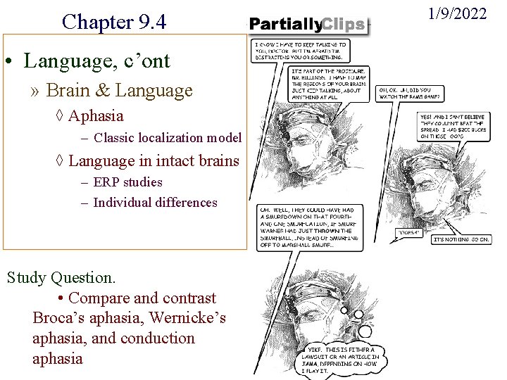 Chapter 9. 4 • Language, c’ont » Brain & Language ◊ Aphasia – Classic