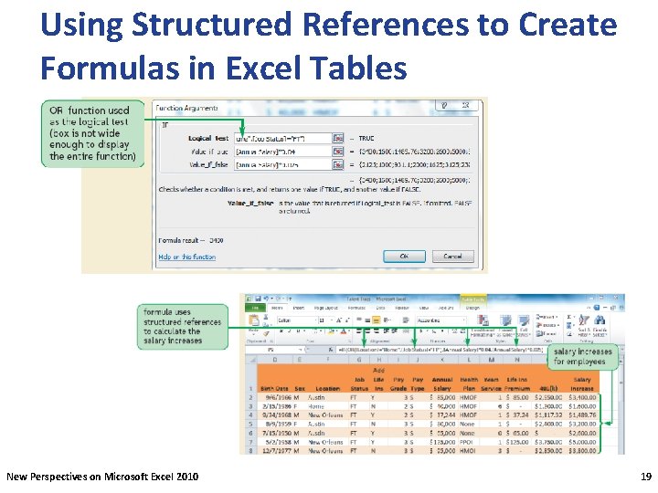 Using Structured References to Create Formulas in Excel Tables New Perspectives on Microsoft Excel