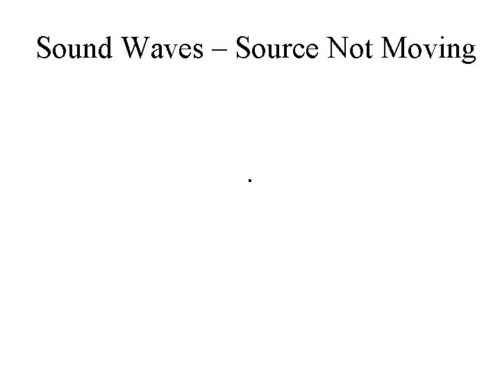 Sound Waves – Source Not Moving 