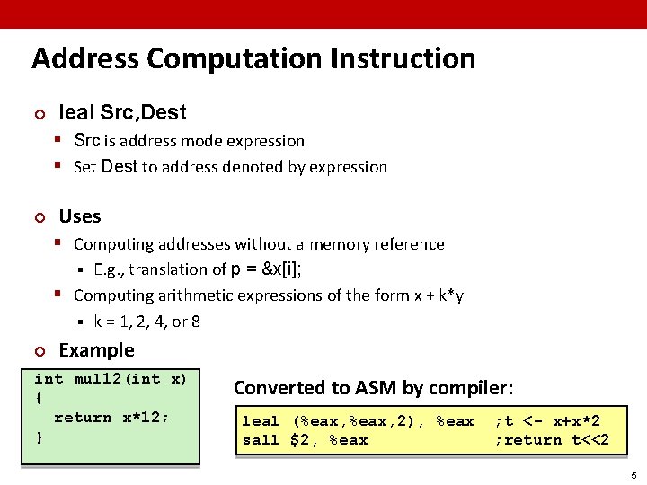 Assembly Programmers View CPU Registers PC Condition Codes