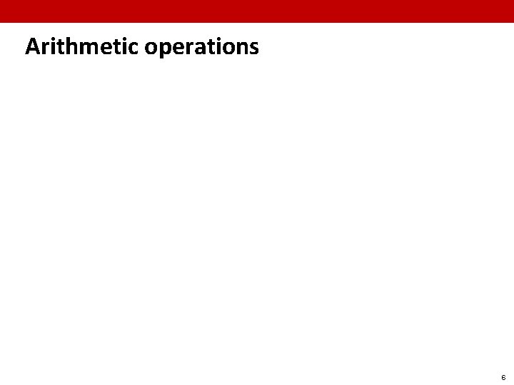 Arithmetic operations 6 