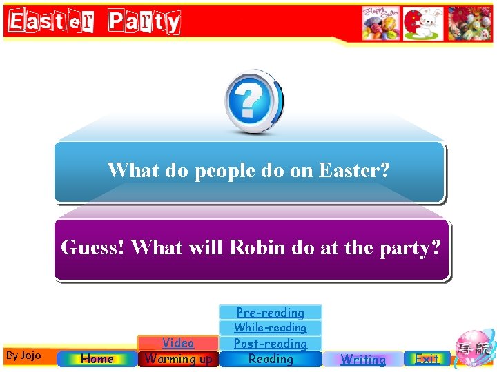 What do people do on Easter? Guess! What will Robin do at the party?