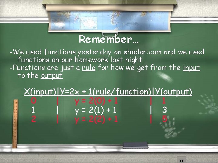 Remember… -We used functions yesterday on shodor. com and we used functions on our