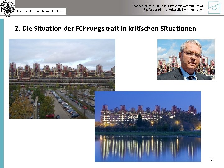 Friedrich-Schiller-Universität Jena Fachgebiet Interkulturelle Wirtschaftskommunikation Professur für Interkulturelle Kommunikation 2. Die Situation der Führungskraft