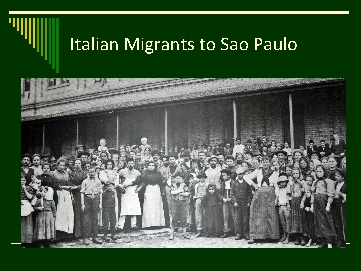 Italian Migrants to Sao Paulo 