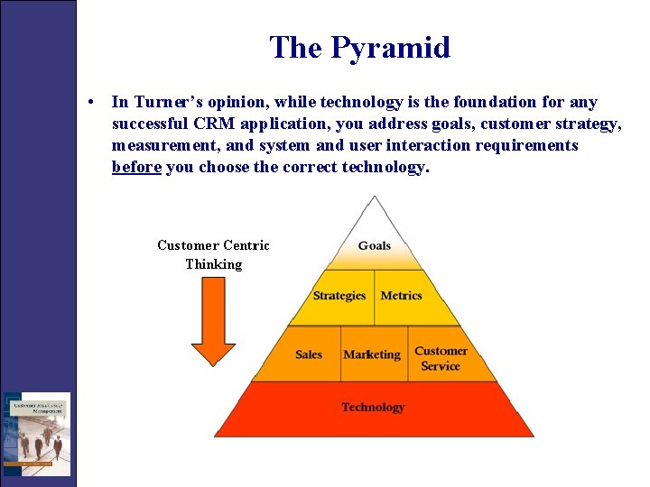 The Pyramid • In Turner’s opinion, while technology is the foundation for any successful
