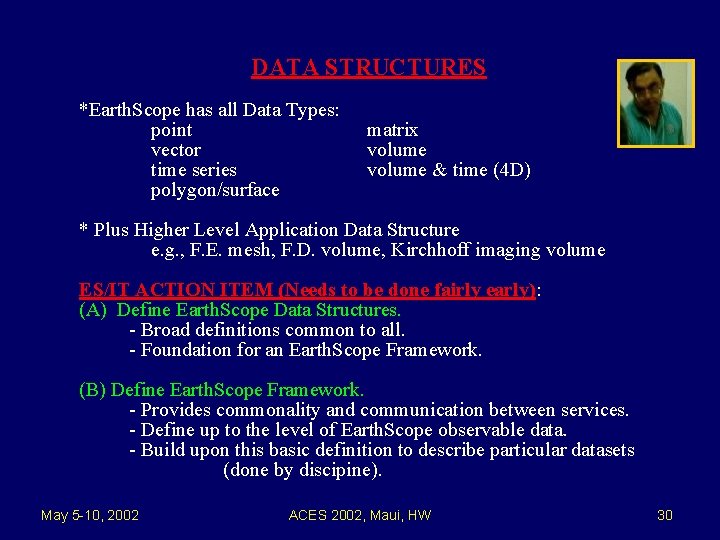 DATA STRUCTURES *Earth. Scope has all Data Types: point vector time series polygon/surface matrix